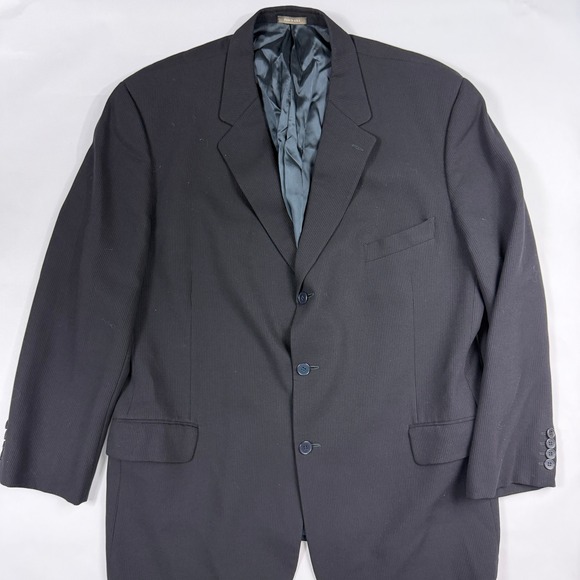 Calvin Klein Other - Vintage Calvin Klein Mens 48R Blazer Black Textured Ribbed Wool 3 Button USA